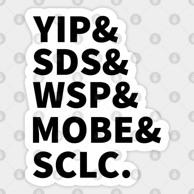 US History 1968 Chicago Riots Protesters Sixties Nostalgia Sticker by Yesteeyear